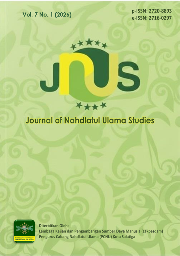 					View Vol. 7 No. 1 (2026): Journal of Nahdlatul Ulama Studies
				